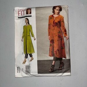 NIP Vintage Vogue Today’s Fit Orange Floral Long Coat / Duster